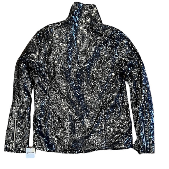 FREE PEOPLE Midnight Message Sequin Moto Jacket NWT XS - Picture 6 of 13